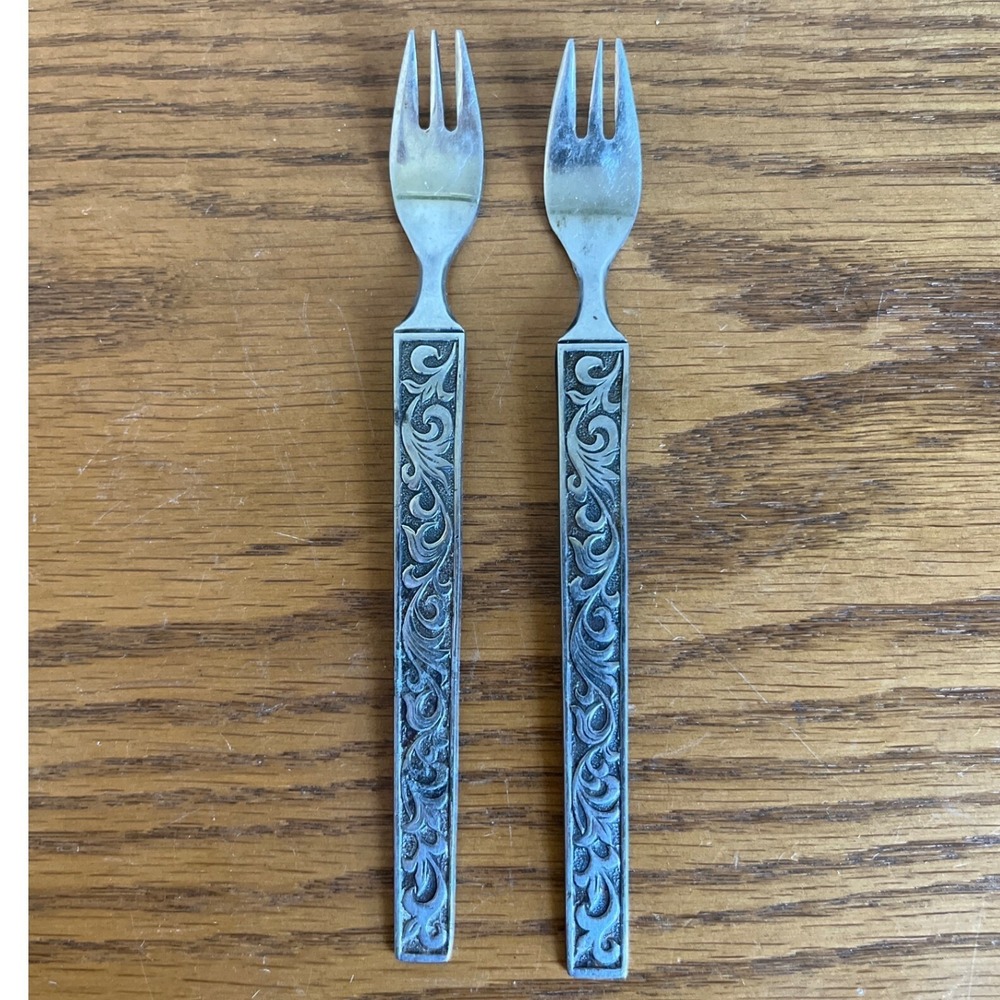 Vintage Riviera Monterey‎ Stainless Seafood Cocktail Fork Japan Set of 2